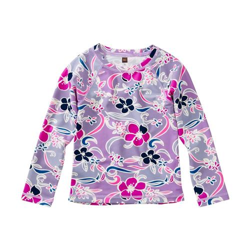 Tea Collection Girls Printed Long Sleeve Rash Guard Batikflorl
