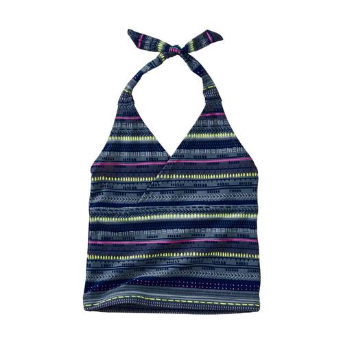 Tea Collection Girls Printed Tie Tankini Top Seabreeze