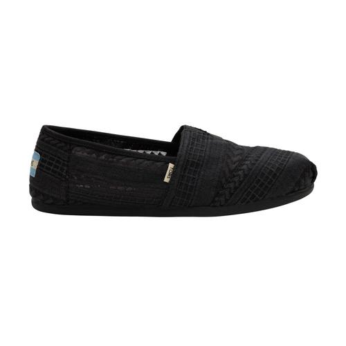 TOMS Women's Black Arrow Embroidered Mesh Classics Alpargatas Blk.Arw.Mesh