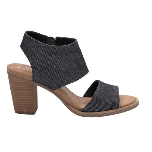 TOMS Women's Black Denim Majorca Cutout Sandals Blackdenim