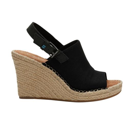 TOMS Women's Black Oxford Monica Wedges Blkhemp