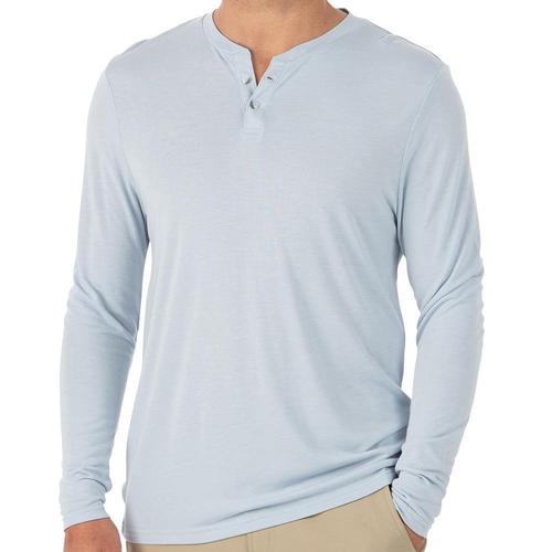 Free Fly Men's Bamboo Cruiser Henley Long Sleeve Shirt Bluemst101