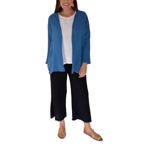 Honest Cotton Women's Candace Cardigan Oceanblue