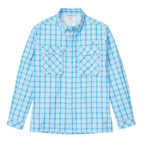 ExOfficio Men's Air Strip Check Plaid Long Sleeve Shirt Blbell_5454