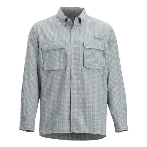 ExOfficio Men's Air Strip Check Plaid Long Sleeve Shirt Citadel