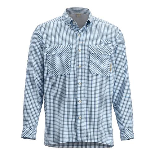 ExOfficio Men's Air Strip Check Plaid Long Sleeve Shirt Dpwater