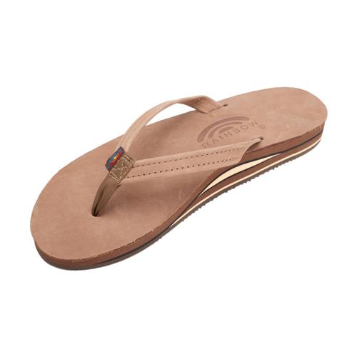 Rainbow Sandals Women's Double Layer Premier Leather with Arch Support and Narrow Strap Sandals Dkbr