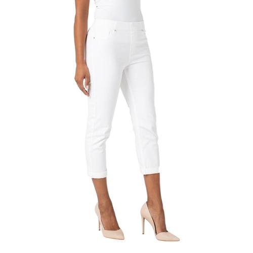 Liverpool Women's Chloe Crop Rolled Cuff Stretch Jeans White