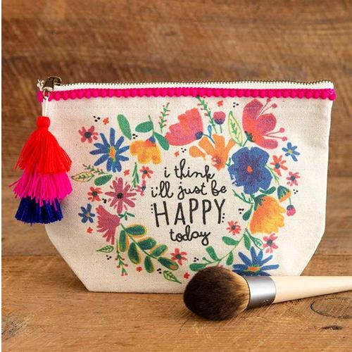 Natural Life I'll Just Be Happy Today Canvas Pouch