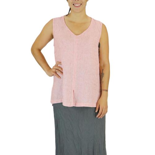 FLAX Women's Open Tank Top in Stria Poppystria