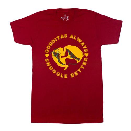 BarbacoApparel Men's Gorditas Always Snuggle Better Tee Cardinal