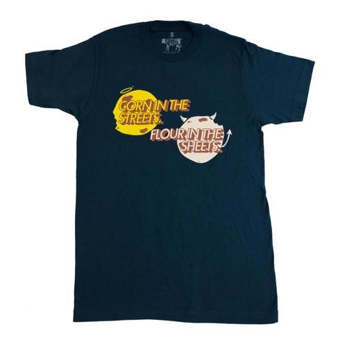 BarbacoApparel Men's Corn in the Streets / Flour in the Sheets Tee Navy