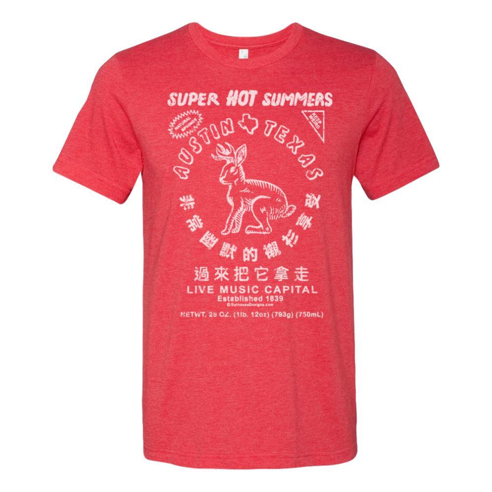 Outhouse Designs Unisex Sriracha Austin T-Shirt HEATHERRED