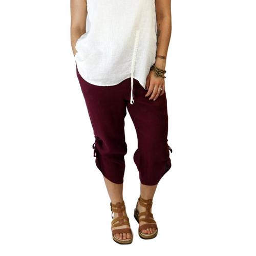 FLAX Women’s Capri Pants Maroon