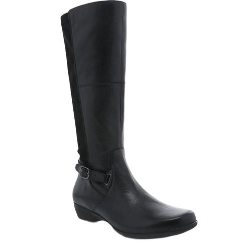 Dansko Women's Francesca Black Milled Nappa Boots Blackml.Np