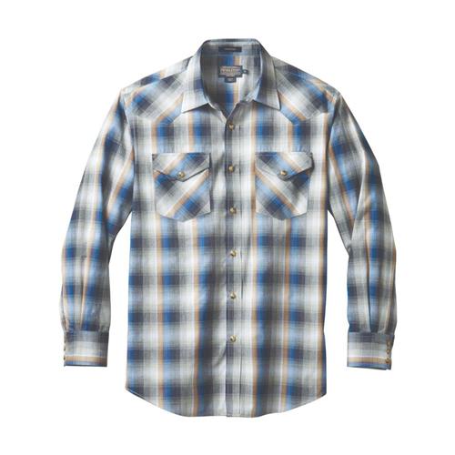 Pendleton Men's Long Sleeve Frontier Shirt Bluepl79015