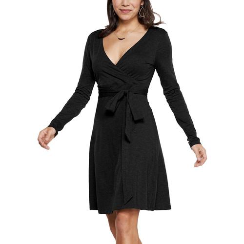 Toad&Co Women's Cue Wrap Long Sleeve Dress Black_100