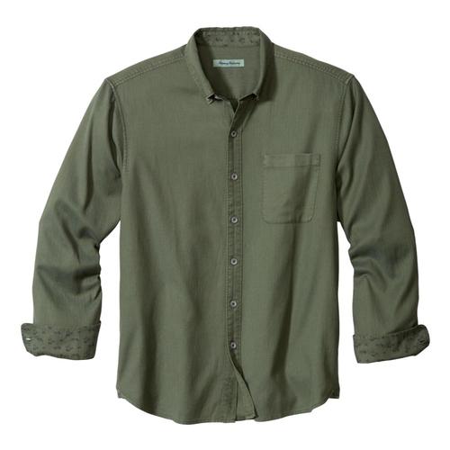 Tommy Bahama Men's Huntington Herringbone Shirt Palmmoss
