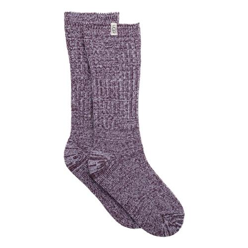 UGG Women's Rib Knit Slouchy Crew Socks Port