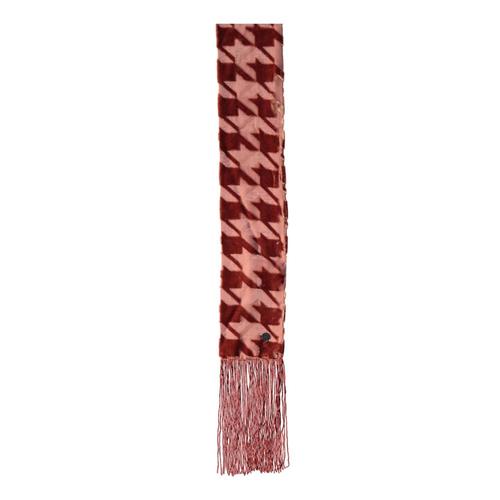V. Fraas Houndstooth Skinny Velvet Scarf Copper_290