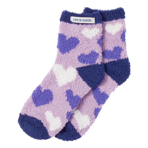 Life is Good Women's Heart Toss Snuggle Socks Moonpurple