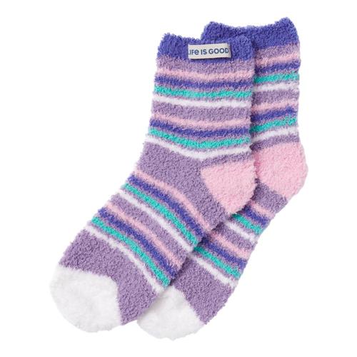 Life is Good Women's Thin Stripe Snuggle Socks Moonpurple