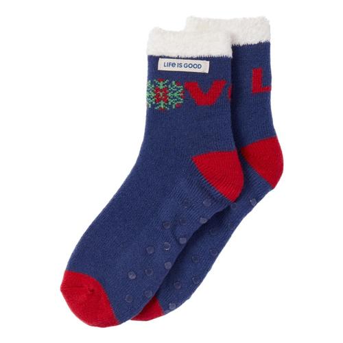 Life is Good Women's Love Snowflake Double Snuggle Socks Caroliblue
