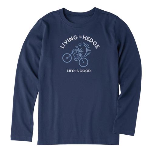 Life is Good Boys Living On The Hedge Long Sleeve Crusher Tee Drkblue
