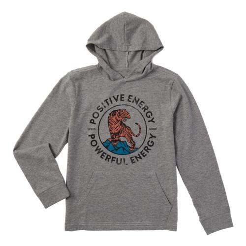 Life is Good Boys Powerful Energy Hooded Crusher Tee Hthrgray