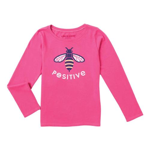Life is Good Girls LIG Bee Long Sleeve Crusher Tee Fiestapnk