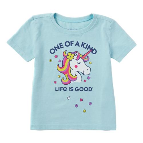Life is Good Toddler One of a Kind Unicorn Crusher Tee Beachblue