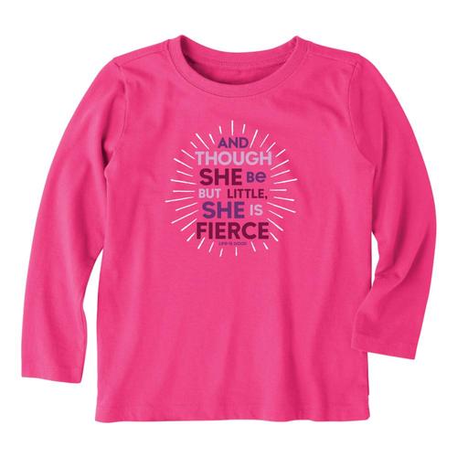 Life is Good Toddler Little & Fierce Long Sleeve Crusher Tee Fiestapnk