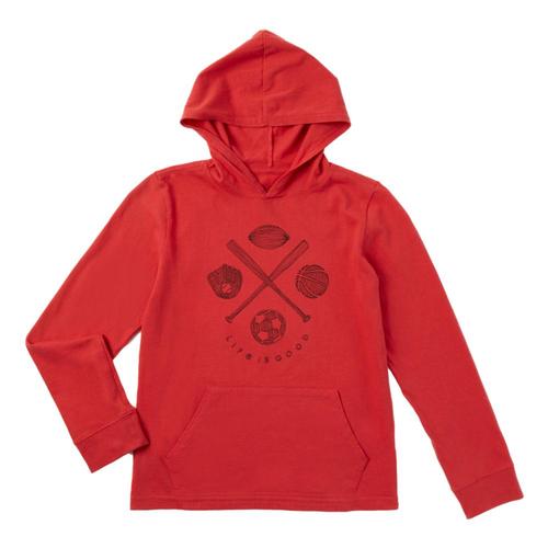 Life is Good Boys Sports Addict Hooded Crusher Tee Americared