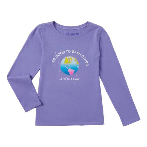 Life is Good Girls Be Good To Each Other Long Sleeve Crusher Tee Moonpurple