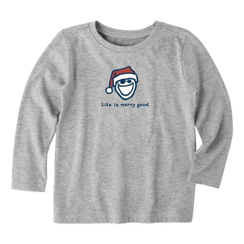 Life is Good Toddler Life is Merry Good Long Sleeve Vintage Crusher Tee Hthrgray
