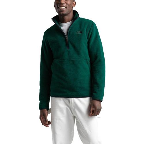 The North Face Men's Dunraven Sherpa 1/4 Zip Sweatshirt Grn/Blk_bc8