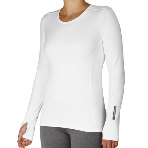 Hot Chillys Women's Micro-Elite Chamois Crewneck White_823
