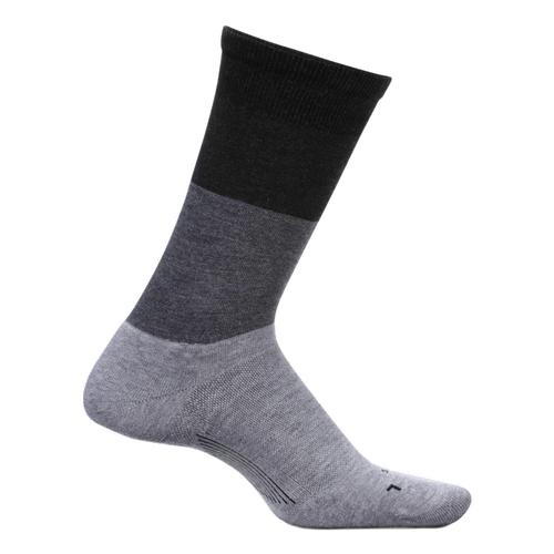 Feetures Women's Everyday Mod Block Cushion Crew Socks Gray