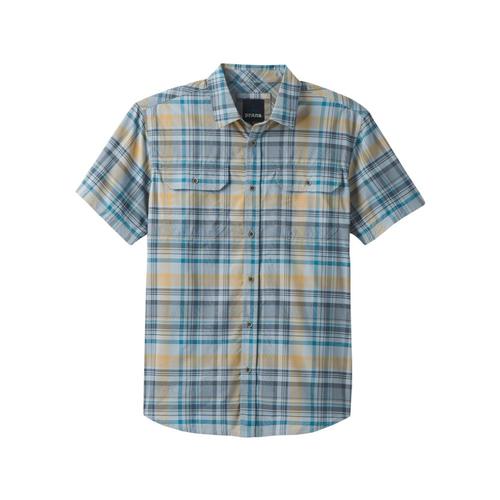 prAna Men's Cayman Plaid Short Sleeve Shirt Rain