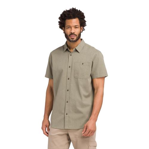 prAna Men's Jaffra Short Sleeve Shirt Ryegrn