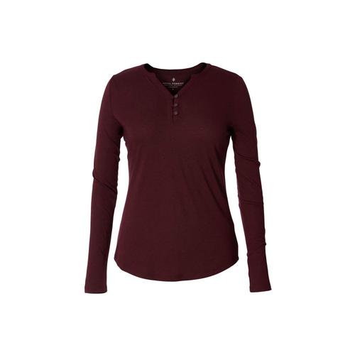 Royal Robbins Women's MerinoLUX Henley Long Sleeve Shirt Malbec_210