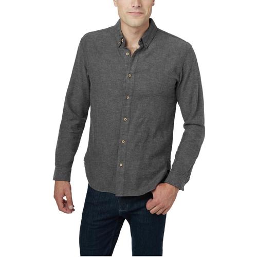 tentree Men's Veddar Button Up Long Sleeve Shirt Meteorite