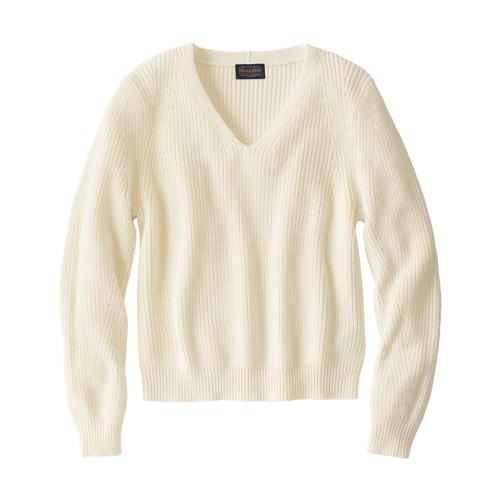 Pendleton Women's Emilie V-Neck Sweater Antqwhite_73426