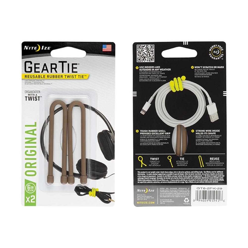 Nite Ize Gear Tie Reusable Rubber Twist Tie - 6in 2-Pack COYOTE
