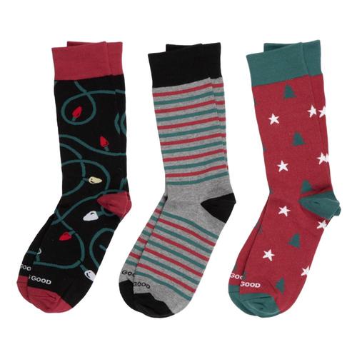 Life is Good Men's Holiday Crew Socks - 3-Pack Holiday