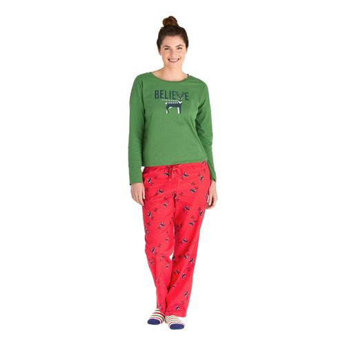 Life is Good Women's Reindeer Snow LIG Classic Sleep Pants Americana