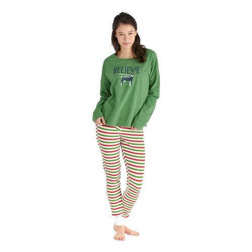 Life is Good Women's Holiday Stripe Holiday Squad Thermal Sleep Pants Stripe