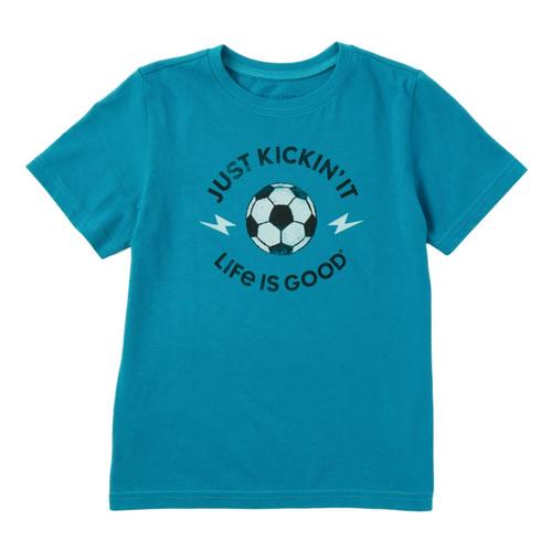 Life Is Good Boys Just Kickin' It Crusher Tee Shirt Seablue