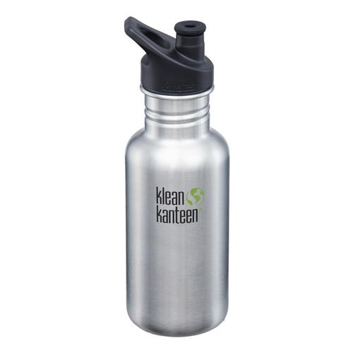 Klean Kanteen Classic Bottle w/Sport Cap - 18oz Brushed.Stnls