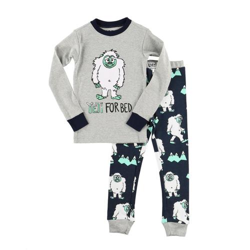 Lazy One Kids Yeti For Bed PJ Set Gry_nvy